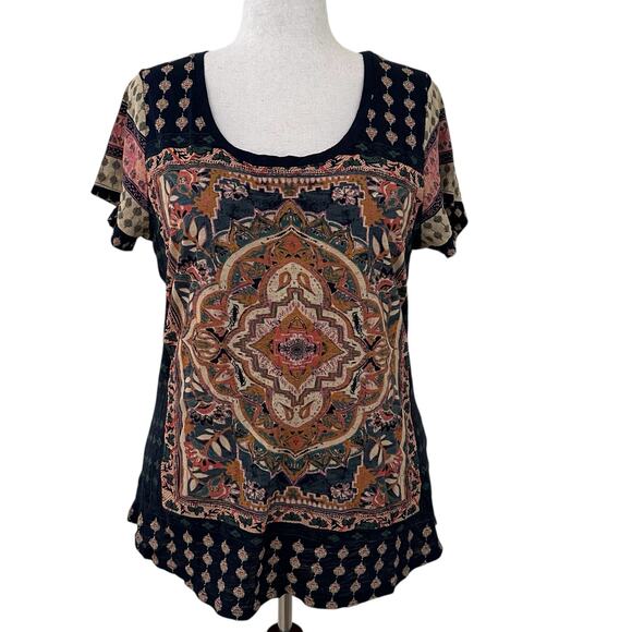 Lucky Brand Tops - Lucky Brand Women's Navy Multicolor Top - Size 1X - NWOT